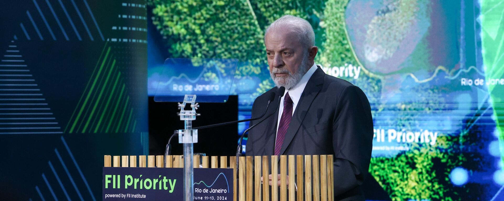 Lula durante discurso na cerimônia de abertura do Fórum de Investimentos Prioridade 2024 (FII Priority), no Rio de Janeiro. Brasil, 12 de junho de 2024 - Sputnik Brasil, 1920, 12.06.2024