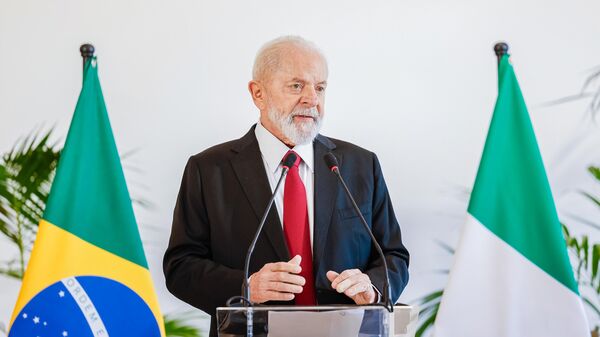 Lula durante coletiva à imprensa, no Hotel Scoglio degli, em Puglia. Itália, 15 de junho de 2024 - Sputnik Brasil