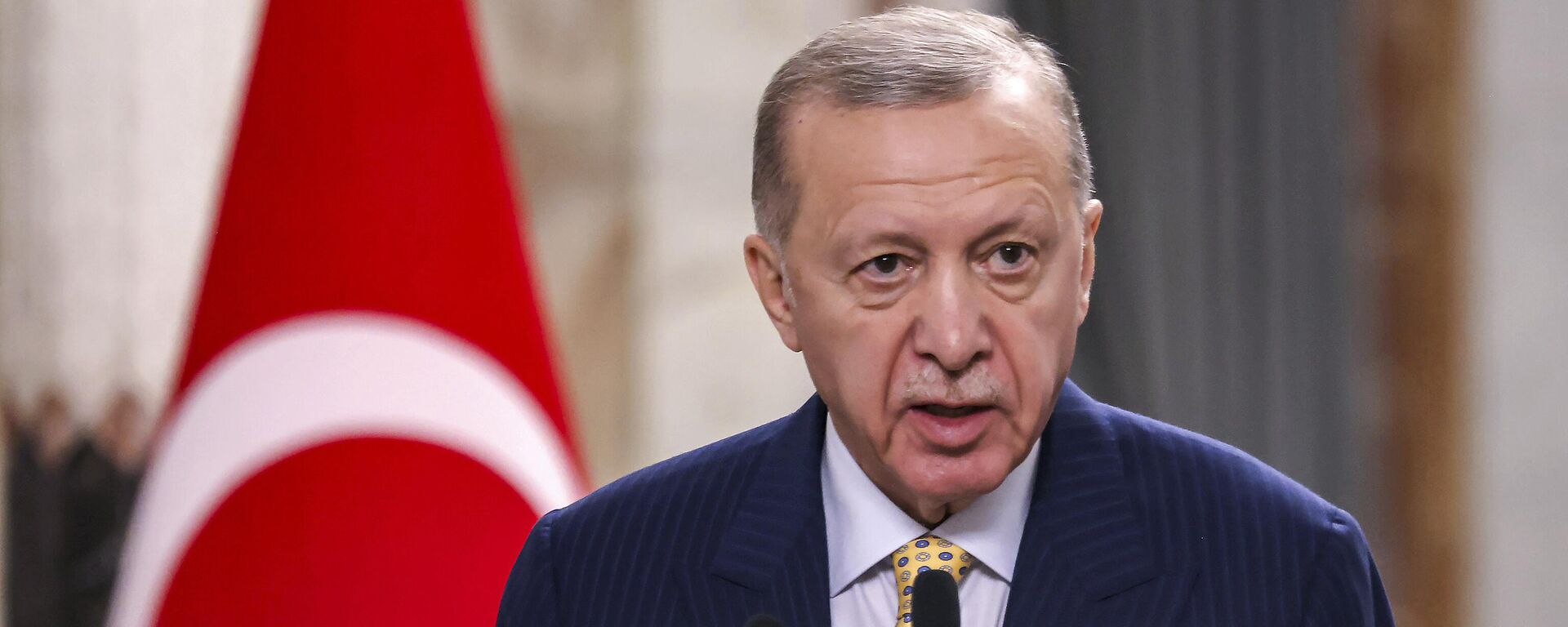 Erdogan fala durante uma coletiva em Bagdá. Iraque, 22 de abril de 2024 - Sputnik Brasil, 1920, 15.06.2024