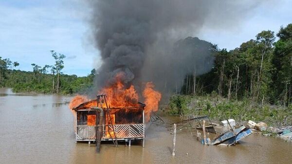Operação Catrimani II destrói acampamentos de garimpeiros em terra Yanomami, em 26 de junho de 2024 - Sputnik Brasil