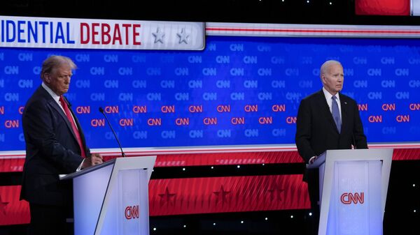 O presidente dos EUA, Joe Biden, e o ex-presidente Donald Trump realizam primeiro debate presidencial das eleições de novembro. 27 de junho de 2024 - Sputnik Brasil