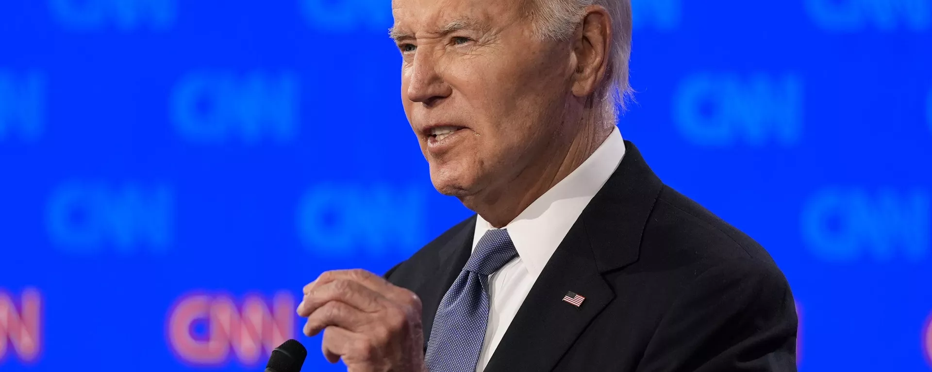 Joe Biden, presidente dos EUA, durante o debate presidencial com Donald Trump, candidato republicano à presidência e ex-presidente (2017–2021), organizado pela emissora norte-americana CNN em Atlanta, Geórgia, nos EUA, em 27 de junho de 2024 - Sputnik Brasil, 1920, 14.07.2024