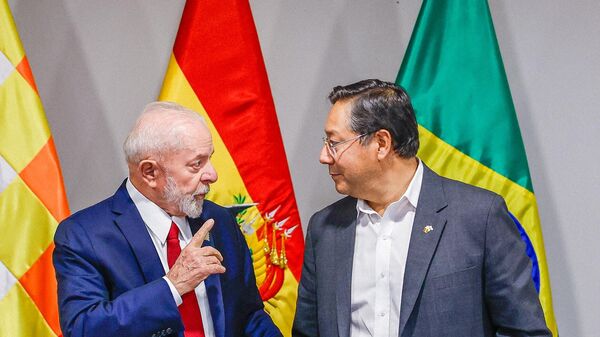 Presidente da República, Luiz Inácio Lula da Silva, durante reunião ampliada com o Presidente do Estado Plurinacional da Bolívia, Luis Arce. 9 de julho de 2024 - Sputnik Brasil
