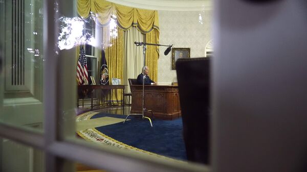 O presidente Joe Biden em discurso à nação, no Salão Oval da presidência. - Sputnik Brasil