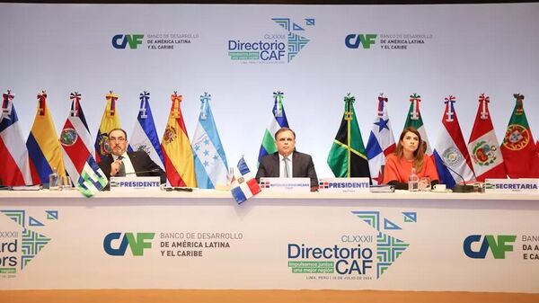 Em reunião de seu Diretório em Lima, o CAF aprovou 14 empréstimos para 9 países. Julho de 2024.  - Sputnik Brasil