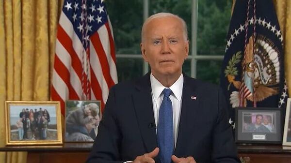 Presidente dos Estados Unidos, Joe Biden durante pronunciamento à nação, sobre continuidade do mandato. Washington, D.C., 24 de julho de 2024 - Sputnik Brasil