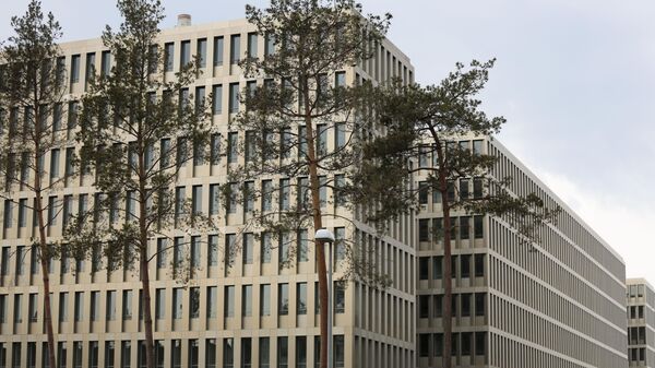 Detalhe da fachada do edifício da Agência Agência Federal de Inteligência da Alemanha (BND). Berlim, 30 de abril de 2015 - Sputnik Brasil