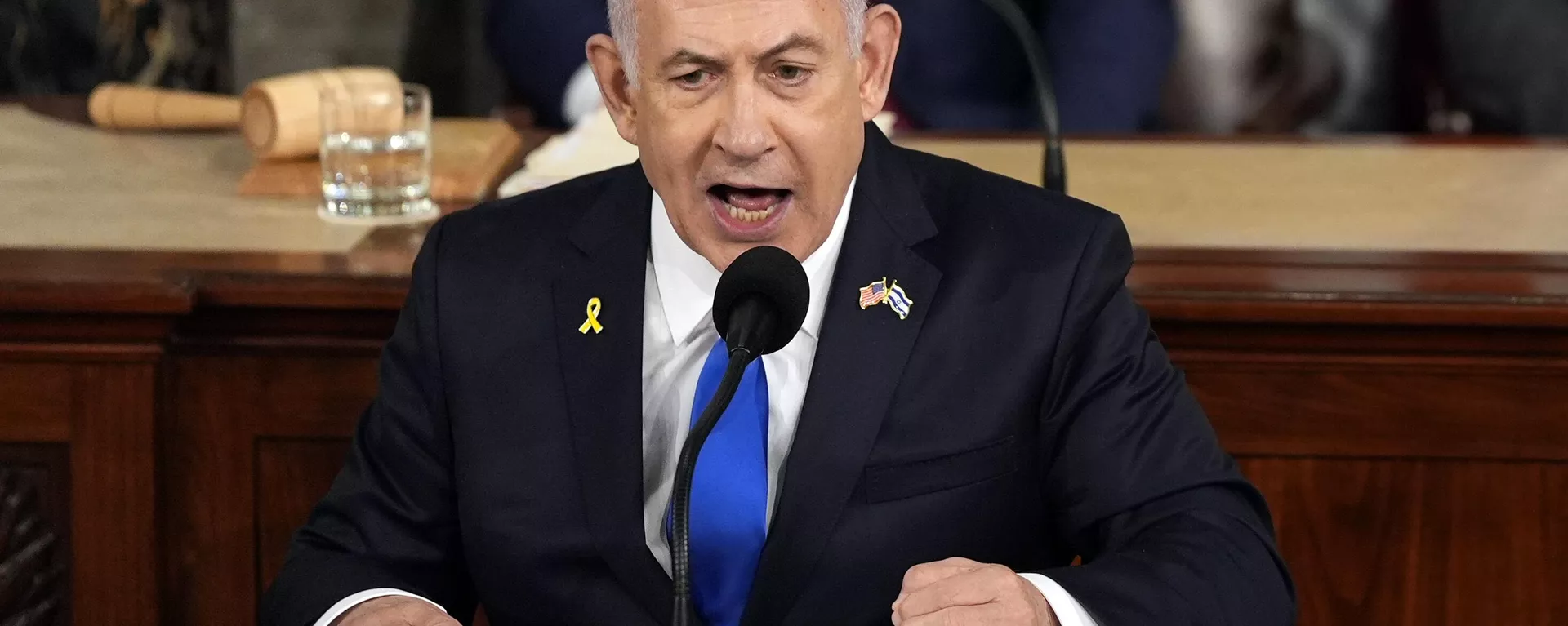 Benjamin Netanyahu, primeiro-ministro de Israel, fala durante reunião conjunta do Congresso dos EUA no Capitólio, em Washington, EUA, 24 de julho de 2024 - Sputnik Brasil, 1920, 25.08.2024