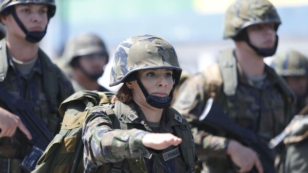 Desfile Cívico-Militar de 7 de Setembro, comemorativo aos 201 anos de Independência do Brasil, na cidade de São Paulo,  no Sambódromo do Anhembi, 7 de setembro de 2023 - Sputnik Brasil