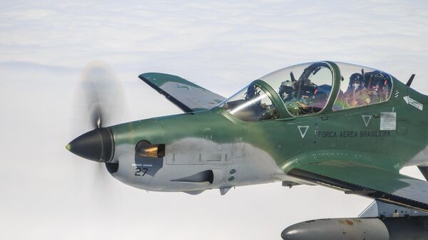 Super Tucano durante voo de operação da Força Aérea Brasileira (FAB). Outubro, 2019 - Sputnik Brasil