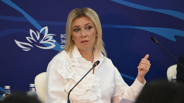 Maria Zakharova, representante do Ministério das Relações Exteriores da Federação Russa participa do Fórum Econômico do Oriente em Vladivostok (WEF-2024) - Sputnik Brasil