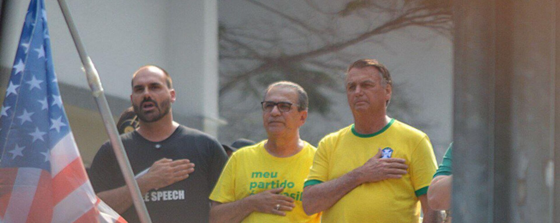 Jair Bolsonaro ao lado de Silas Malafaia e Eduardo Bolsonaro em ato na Avenida Paulista, em São Paulo. Brasil, 7 de setembro de 2024 - Sputnik Brasil, 1920, 07.09.2024