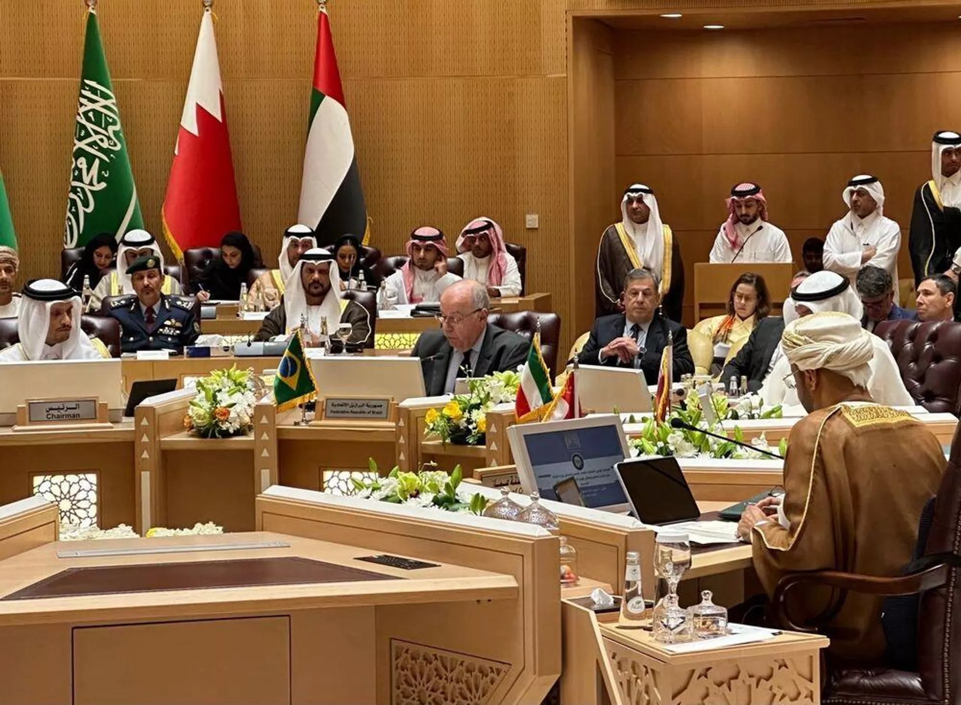 Ministro das Relações Exteriores do Brasil, Mauro Vieira (ao centro) discursa durante a 161ª reunião ministerial do Conselho de Cooperação do Golfo (CCG). Riad, Arábia Saudita, 9 de setembro de 2024 - Sputnik Brasil, 1920, 09.09.2024
