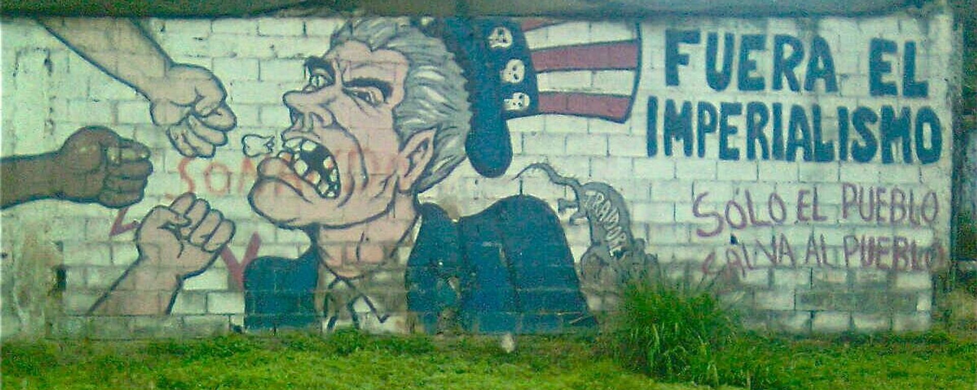 Grafite contra o imperialismo estadunidense em um muro em Caracas, Venezuela. - Sputnik Brasil, 1920, 26.09.2025