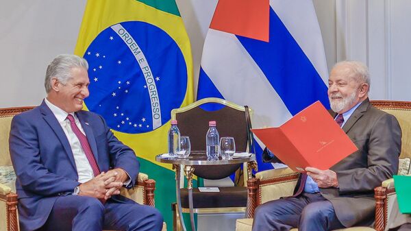 Presidente da República, Luiz Inácio Lula da Silva, durante encontro com o Presidente da República de Cuba, Miguel Díaz-Canel Bermúdez - Sputnik Brasil