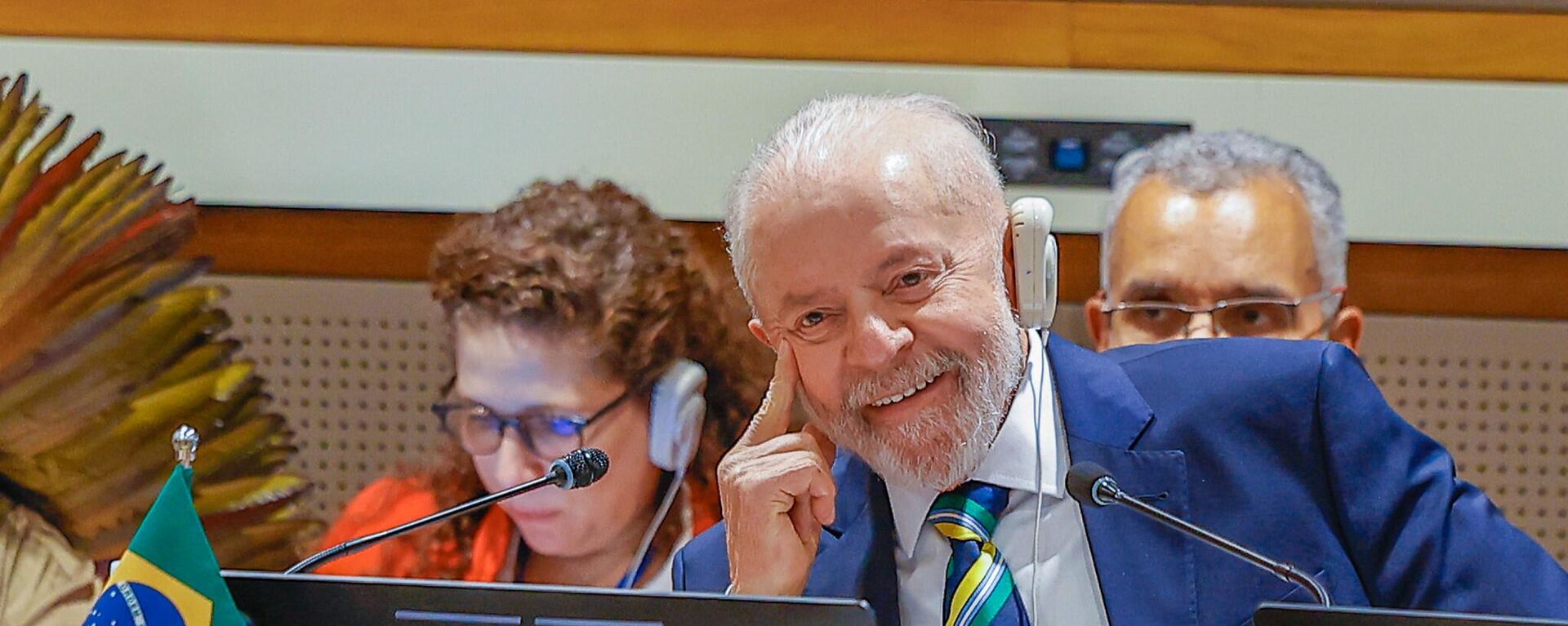 O presidente do Brasil, Luiz Inácio Lula da Silva, durante a Sessão de Abertura da Reunião Ministerial do G20, na sede das Nações Unidas, em Nova York - Sputnik Brasil, 1920, 04.10.2024