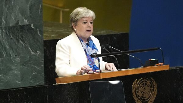 Alicia Bárcena discursa na 79ª sessão da Assembleia Geral da ONU, em Nova York. EUA, 28 de setembro de 2024 - Sputnik Brasil