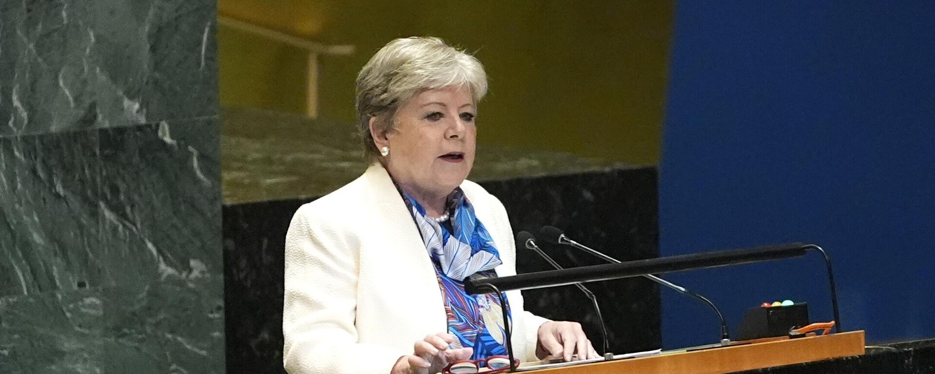 Alicia Bárcena discursa na 79ª sessão da Assembleia Geral da ONU, em Nova York. EUA, 28 de setembro de 2024 - Sputnik Brasil, 1920, 28.09.2024