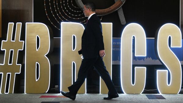 Participante da cúpula do BRICS de 2023 na África do Sul, 22 de agosto de 2023 - Sputnik Brasil