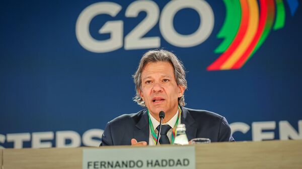 Fernando Haddad durante fala na Trilha das Finanças do G20 - Sputnik Brasil