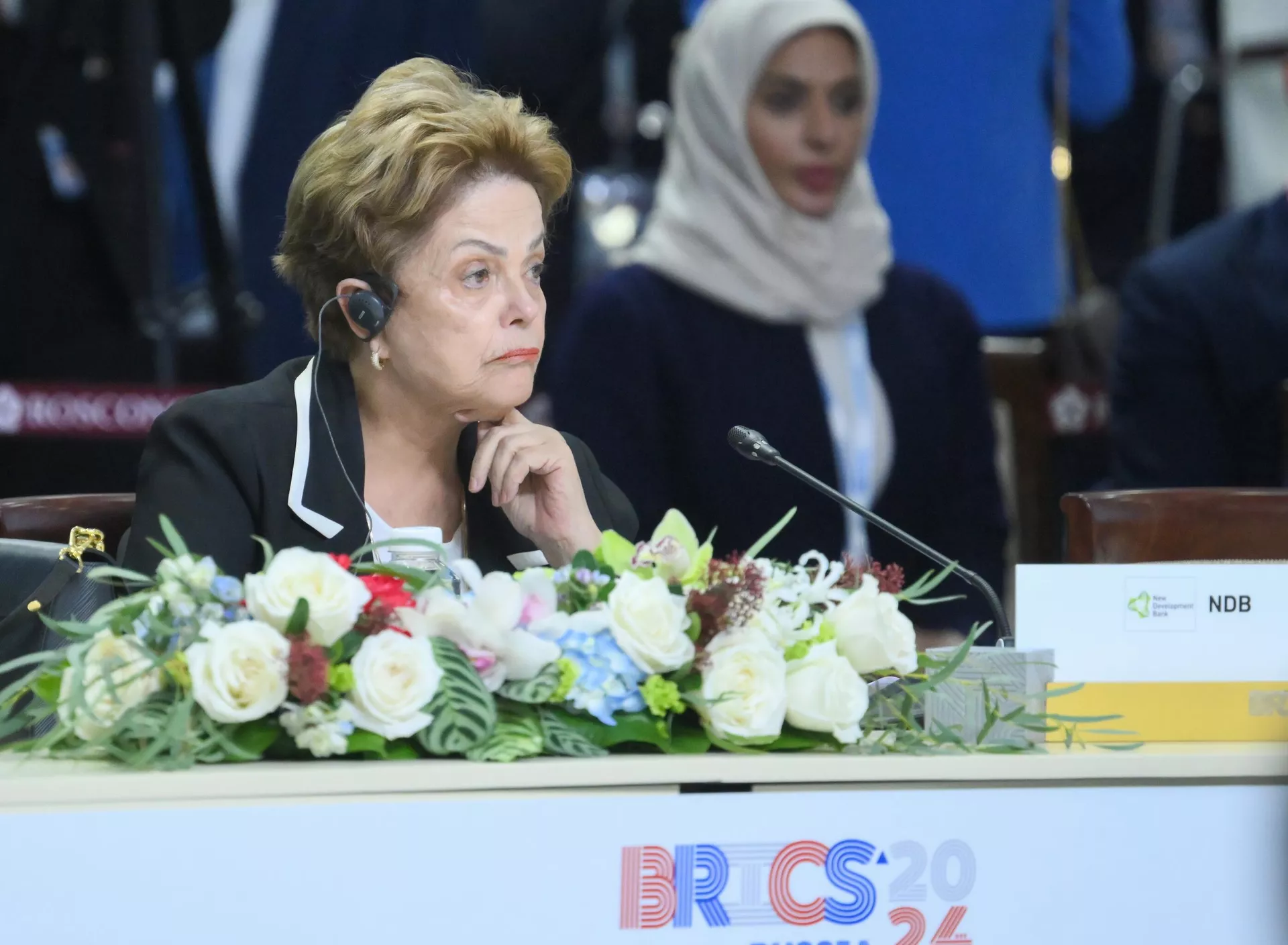  Presidente do Novo Banco de Desenvolvimento do BRICS, Dilma Rousseff, na reunião ampliada dos chefes de delegações dos países do BRICS durante a 16ª Cúpula do BRICS em Kazan, Rússia, 23 de outubro de 2024 - Sputnik Brasil, 1920, 08.11.2024