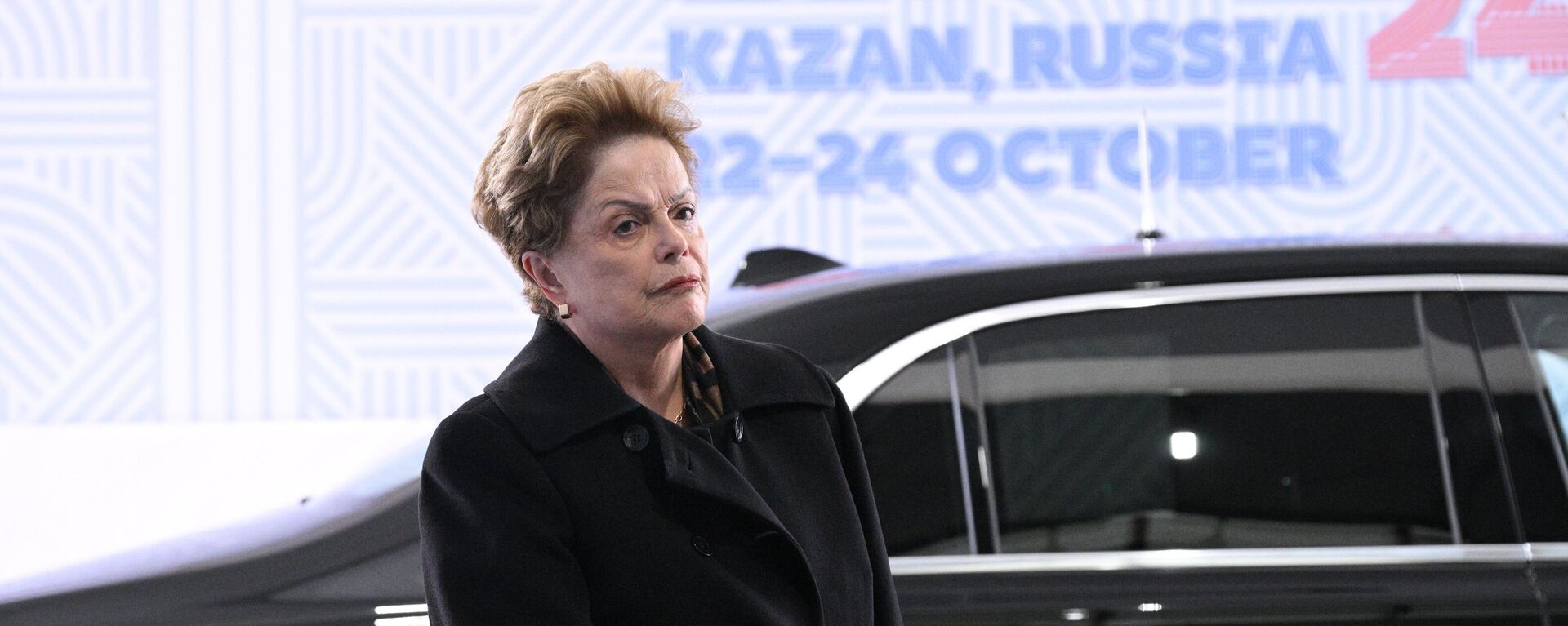 Presidente do Novo Banco de Desenvolvimento do BRICS, Dilma Rousseff, durante a chegada dos chefes de delegações ao Centro Internacional de Exposições Kazan Expo para participar da 16ª Cúpula do BRICS, em Kazan. Rússia, 24 de outubro de 2024 - Sputnik Brasil, 1920, 21.11.2024