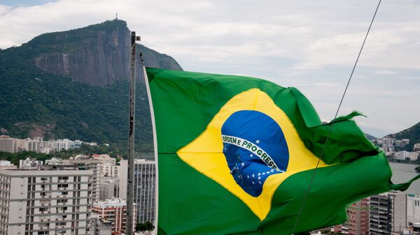 Bandeira do Brasil no hotel Marina Palace, no Rio de Janeiro - Sputnik Brasil