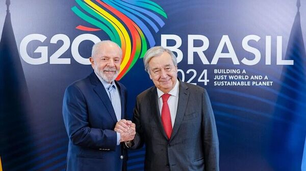 Lula recebe Guterres, no Rio de Janeiro. Brasil, 16 de novembro de 2024 - Sputnik Brasil