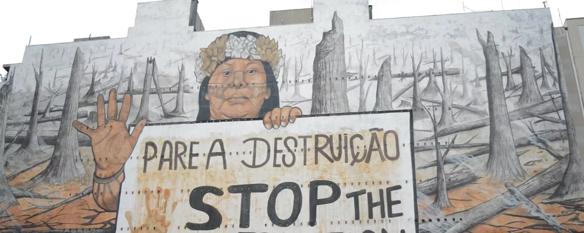 Mural do artista Mundano em São Paulo (SP), criado em protesto contra a terceirização das consequências das mudanças climáticas, em registro de 27 de novembro de 2024 - Sputnik Brasil, 1920, 27.11.2024