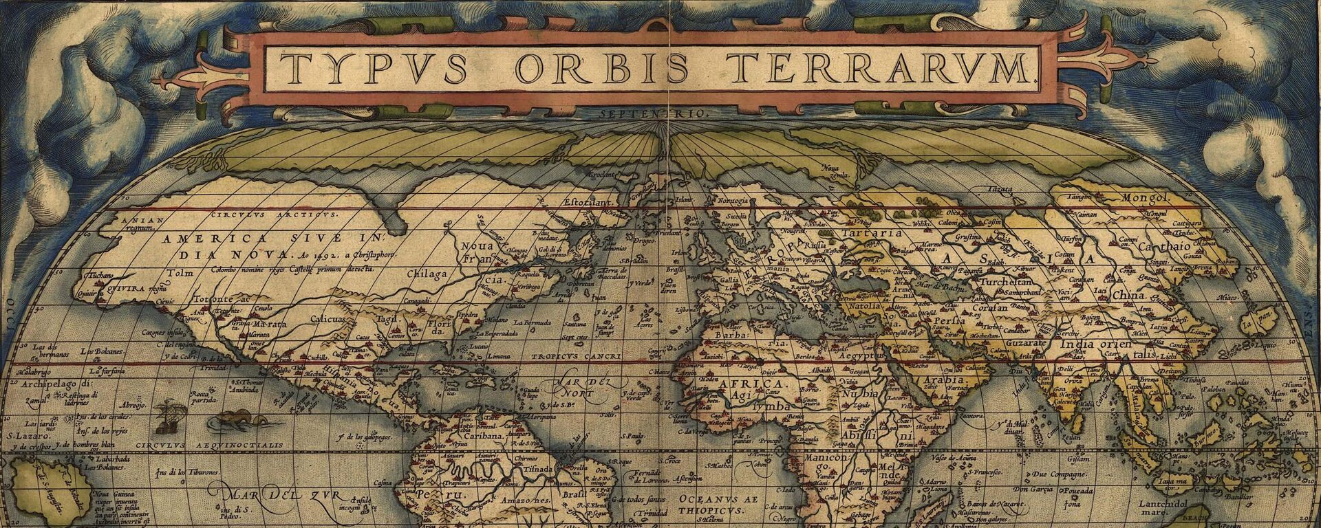 Mapa do mundo de Ortelius Theatrum Orbis Terrarum de 1570. - Sputnik Brasil, 1920, 28.11.2024