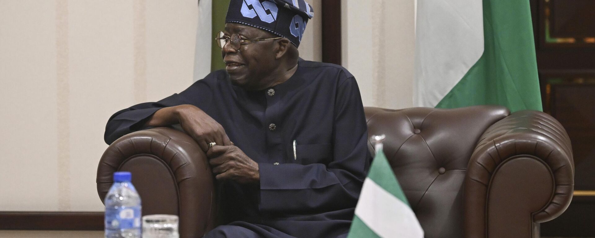 Bola Tinubu durante uma reunião com o secretário de Estado dos EUA, Antony Blinken, na Vila Presidencial em Abuja. Nigéria, 23 de janeiro de 2024 - Sputnik Brasil, 1920, 06.01.2025