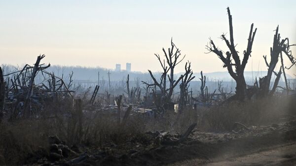 Destruições na direção de Krasnoarmeisk (Pokrovsk, na denominação ucraniana) na operação militar especial. - Sputnik Brasil
