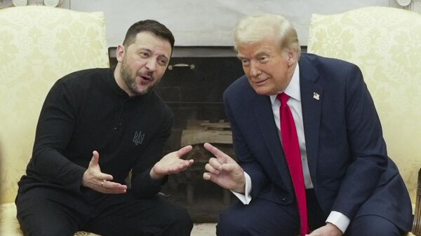 A reunião entre Donald Trump e Vladimir Zelensky em 28 de fevereiro na Casa Branca - Sputnik Brasil