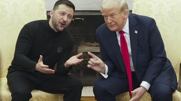 A reunião entre Donald Trump e Vladimir Zelensky em 28 de fevereiro na Casa Branca - Sputnik Brasil