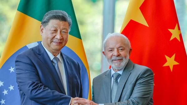 Lula durante reunião com Xi Jinping, no Palácio da Alvorada, em Brasília (DF). Brasil, 20 de novembro de 2024 - Sputnik Brasil