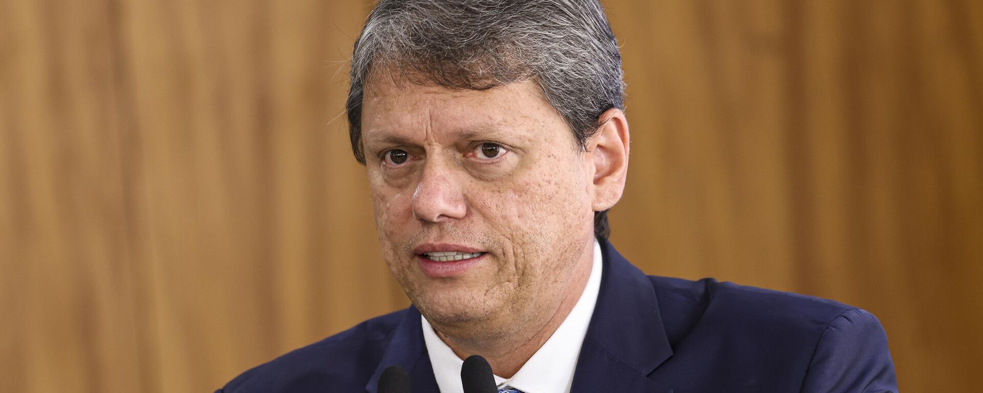 Tarcísio de Freitas durante cerimônia para assinatura de contratos de financiamento do BNDES para infraestrutura e mobilidade urbana de São Paulo, em Brasília (DF). Brasil, 29 de novembro de 2024 - Sputnik Brasil, 1920, 16.03.2025