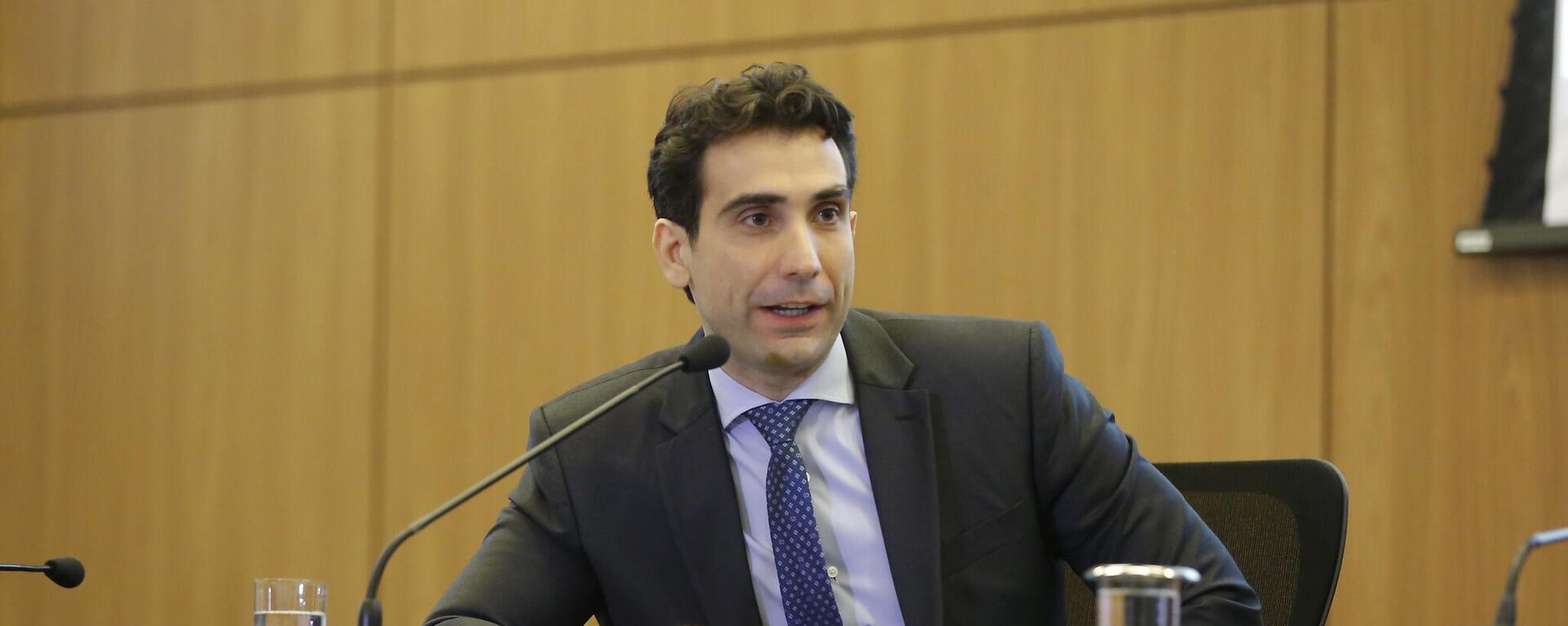 Gabriel Galípolo em reunião do Banco Central para a apresentação do relatório de inflação do 4º trimestre, em Brasília (DF). Brasil, 19 de dezembro de 2024 - Sputnik Brasil, 1920, 25.03.2025