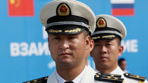 Oficiais da Marinha chinesa durante abertura de exercícios conjuntos com a Rússia (foto de arquivo) Vitaly Ankov / RIA Novosti - Sputnik Brasil