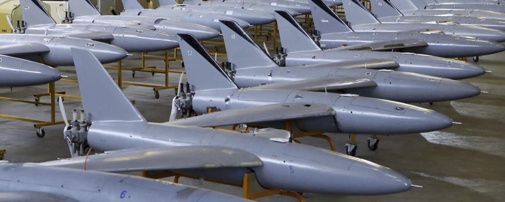 Drones iranianos exibidos em cerimônia. Irã, 13 de janeiro de 2025 - Sputnik Brasil, 1920, 28.03.2025