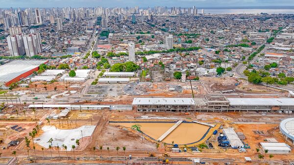 Vista panorâmica das obras do Parque da Cidade, espaço que sediará a programação da COP30, no Parque da Cidade, Belém, Pará, durante visita do presidente Lula, 14 de fevereiro de 2025 - Sputnik Brasil