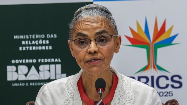 A ministra do Meio Ambiente e Mudança do Clima, Marina Silva, durante entrevista após a 11ª reunião dos ministros de Meio Ambiente do BRICs sob a presidência brasileira, em Brasília (DF) - Sputnik Brasil