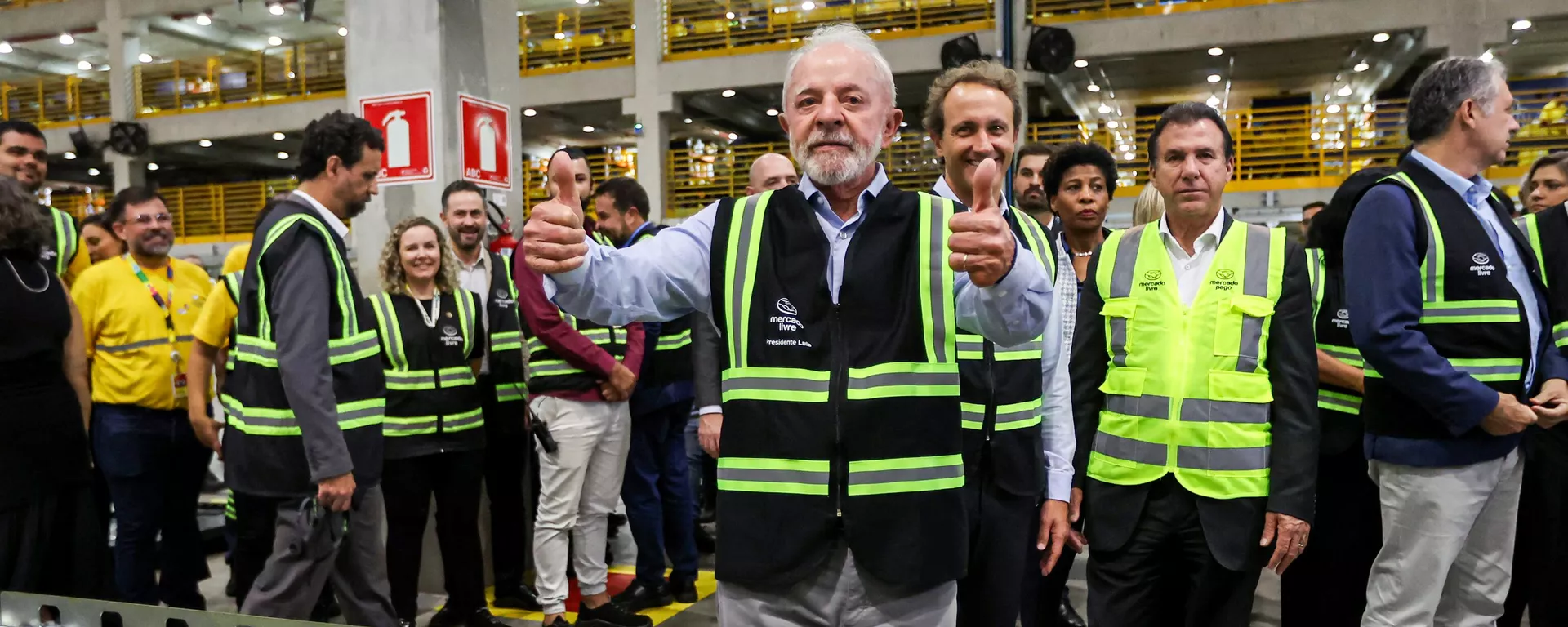 Presidente Luiz Inácio Lula da Silva durante visita ao setor de distribuição de produtos do Mercado Livre. Cajamar, 7 de abril de 2025 - Sputnik Brasil, 1920, 07.04.2025