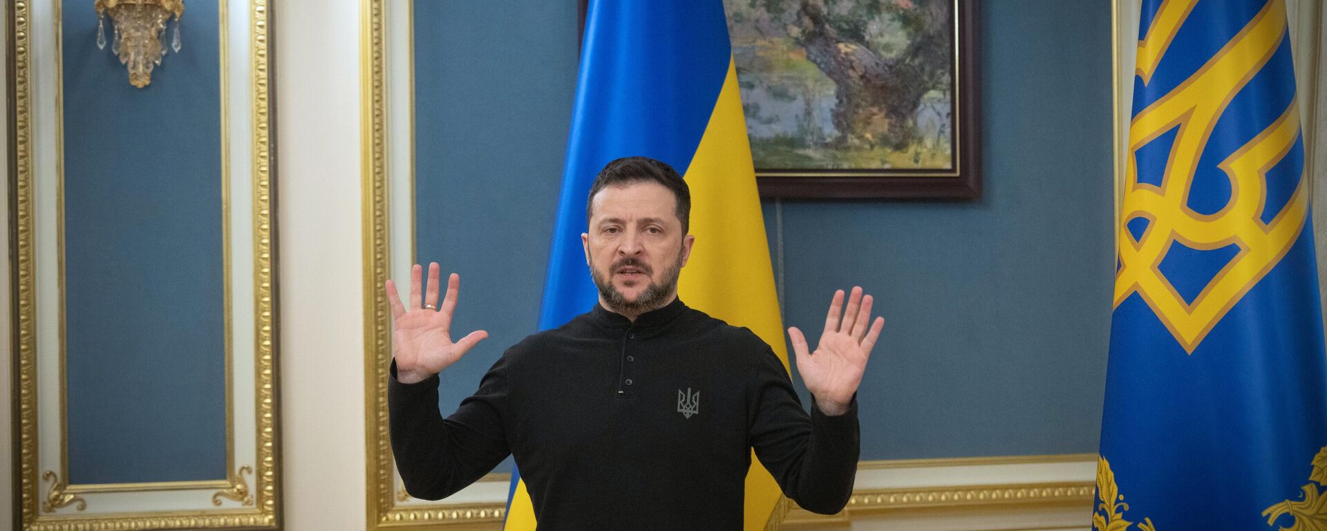 O presidente ucraniano Vladimir Zelensky fala durante uma coletiva de imprensa em Kiev, Ucrânia, terça-feira, 25 de março de 2025. - Sputnik Brasil, 1920, 17.04.2025