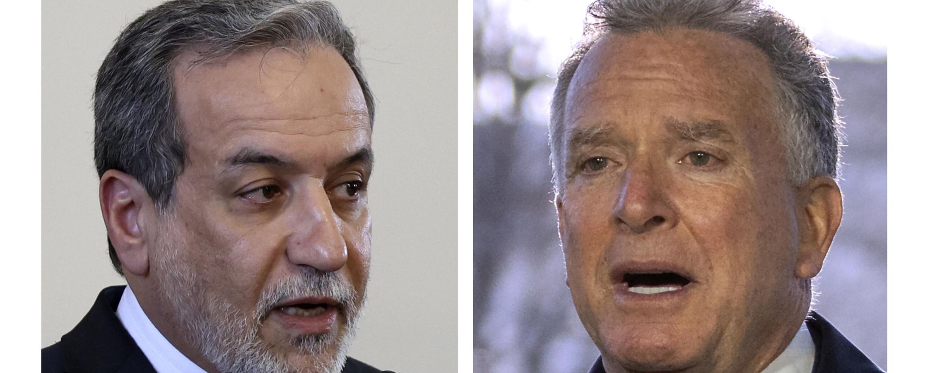 Ministro das Relações Exteriores iraniano, Abbas Araghchi, à esquerda, fotografado em Teerã, Irã, terça-feira, 25 de fevereiro de 2025, e Steve Witkoff, à direita, enviado especial da Casa Branca, fotografado em Washington, quarta-feira, 19 de março de 2025 - Sputnik Brasil, 1920, 14.07.2026