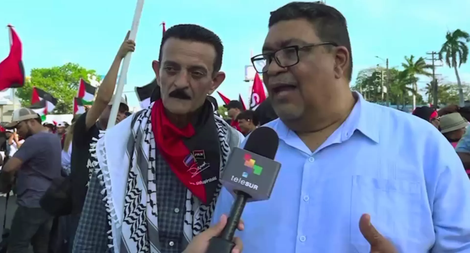 Vários setores e personalidades, incluindo o Ministro das Relações Exteriores da Nicarágua, Valdrack Jaentschke, se reuniram na manifestação nicaraguense em apoio à Palestina - Sputnik Brasil, 1920, 23.04.2025