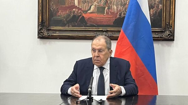 Ministro das Relações Exteriores da Rússia, Sergei Lavrov durante coletiva de imprensa às margens da 17ª reunião de chanceleres do BRICS, no Rio de Janeiro, em 29 de abril de 2025 - Sputnik Brasil