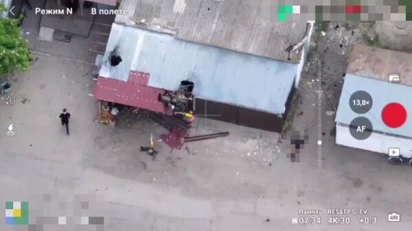 Consequências do ataque de drones das forças ucranianas no mercado civil em Aleshki, região de Kherson - Sputnik Brasil