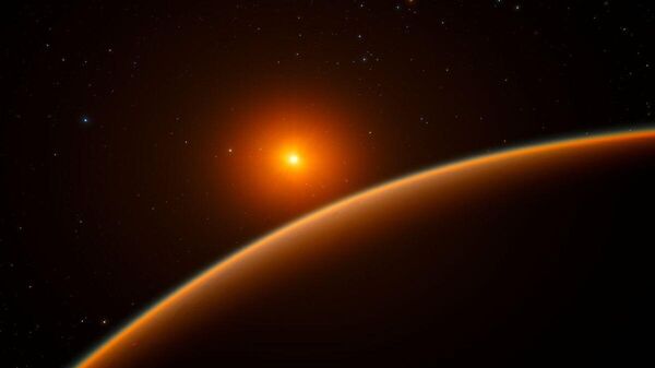 Esta impressão artística mostra o exoplaneta LHS 1140b, que orbita uma estrela anã vermelha a 40 anos-luz da Terra e pode ser o novo detentor do título de melhor lugar para procurar sinais de vida além do Sistema Solar - Sputnik Brasil