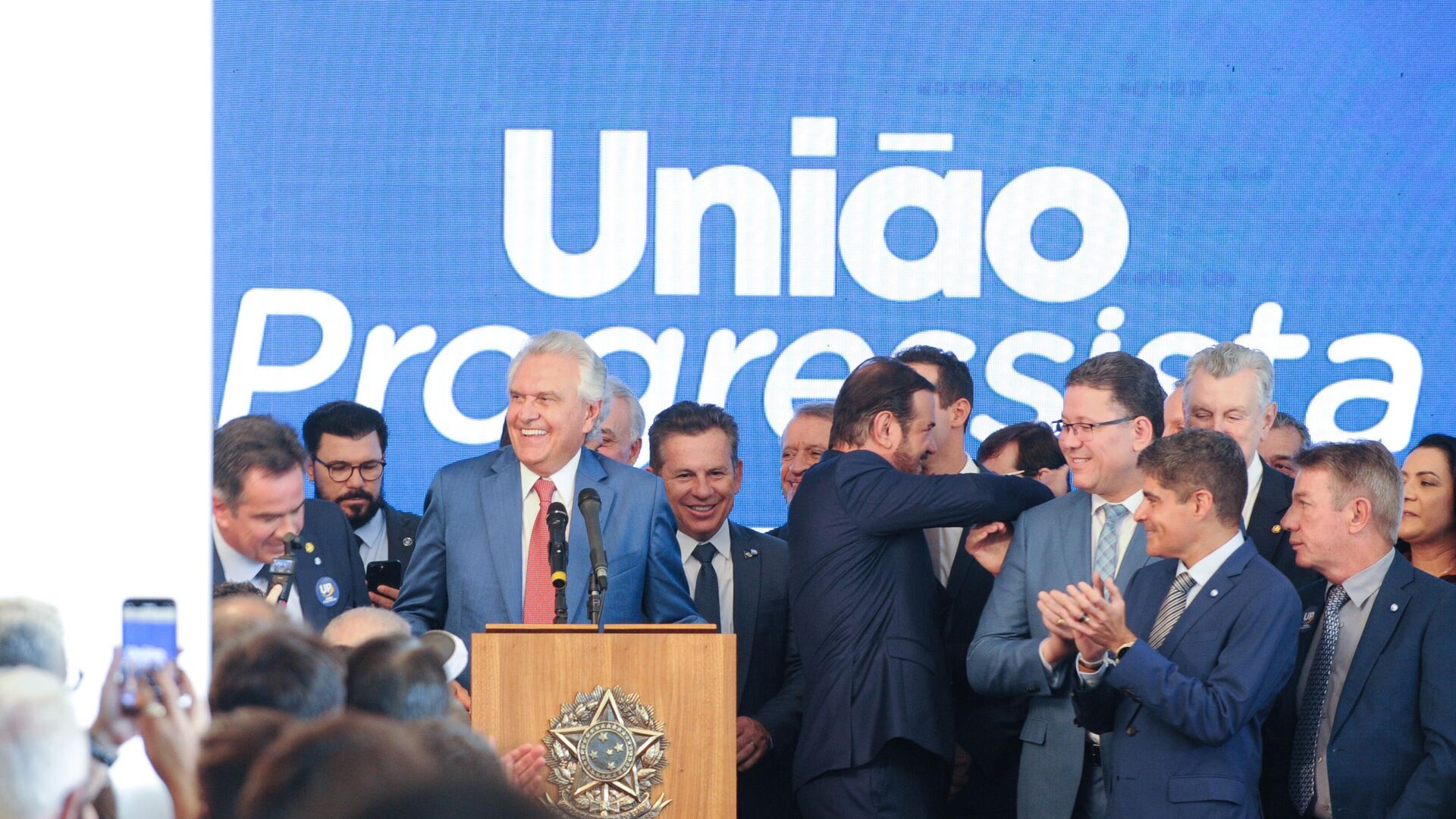 Ronaldo Caiado discursa durante a cerimônia de anúncio da formação da federação União Progressista, em Brasília (DF). Brasil, 29 de abril de 2025 - Sputnik Brasil, 1920, 05.05.2025