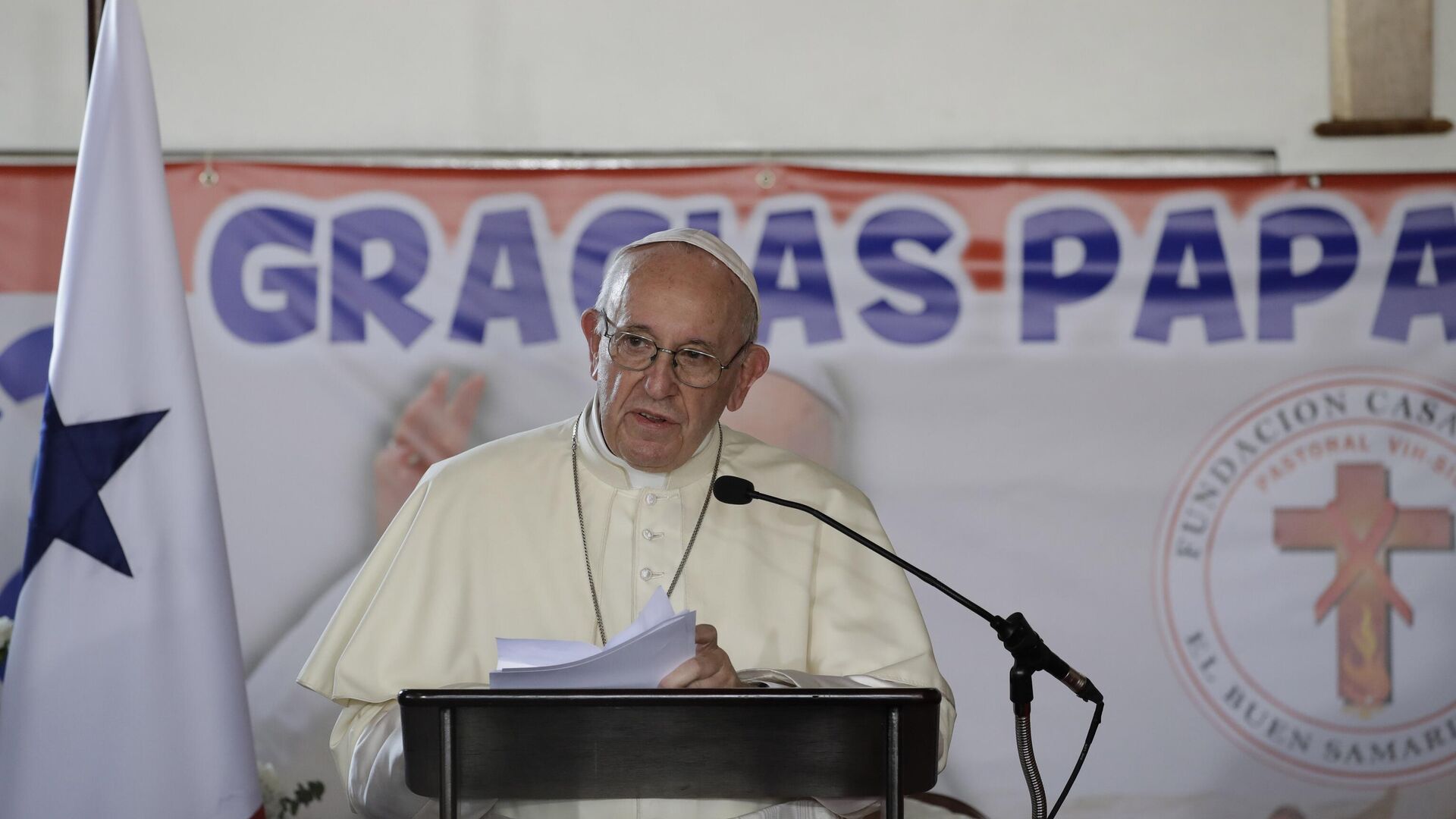Papa Francisco durante passagem pela Cidade do Panamá, em 2019 Papa Francisco durante passagem pela Cidade do Panamá, em 2019 - Sputnik Brasil, 1920, 07.05.2025